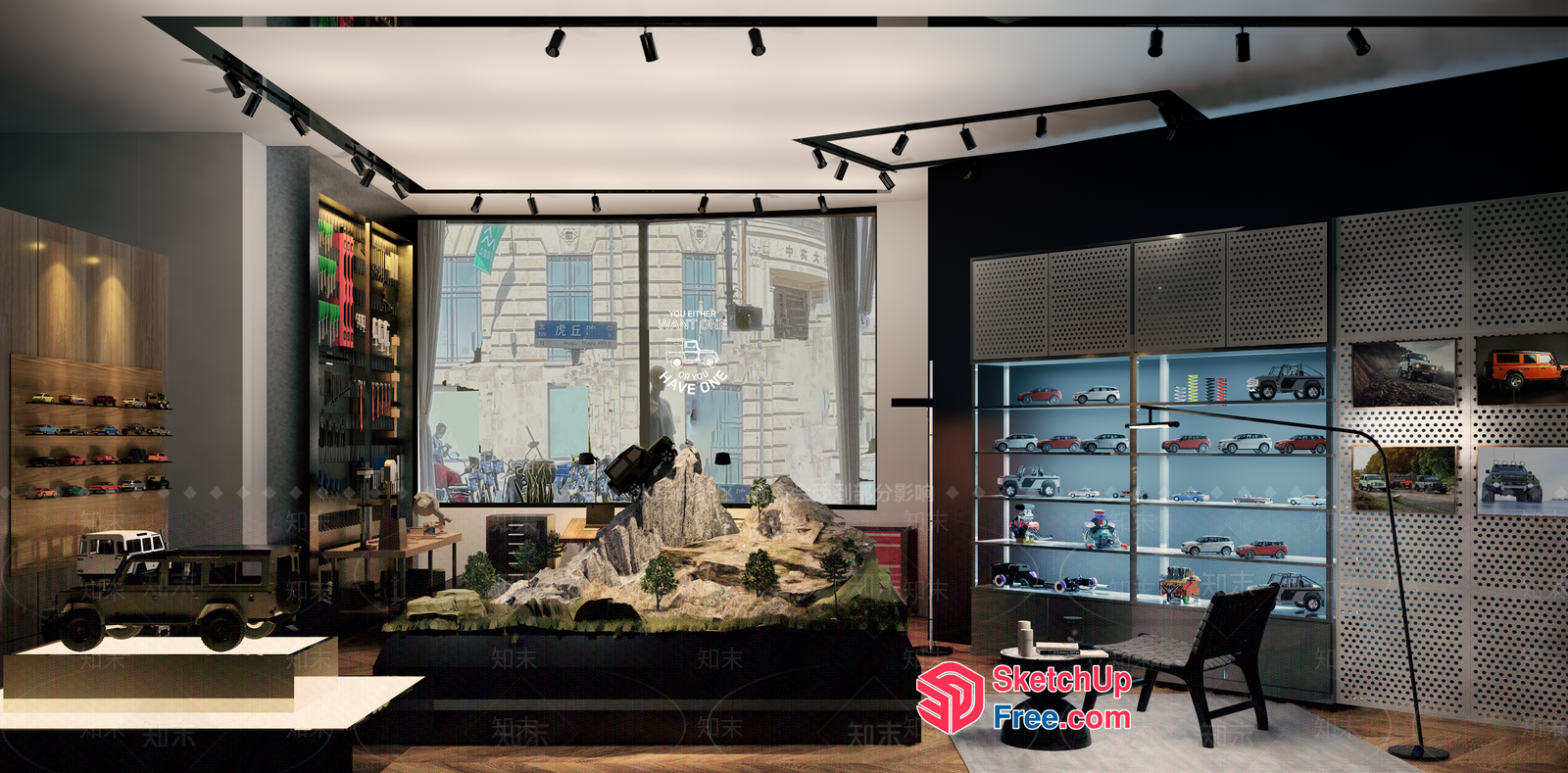 Luxury Modern Car Showroom Interior 3D SketchUp File
