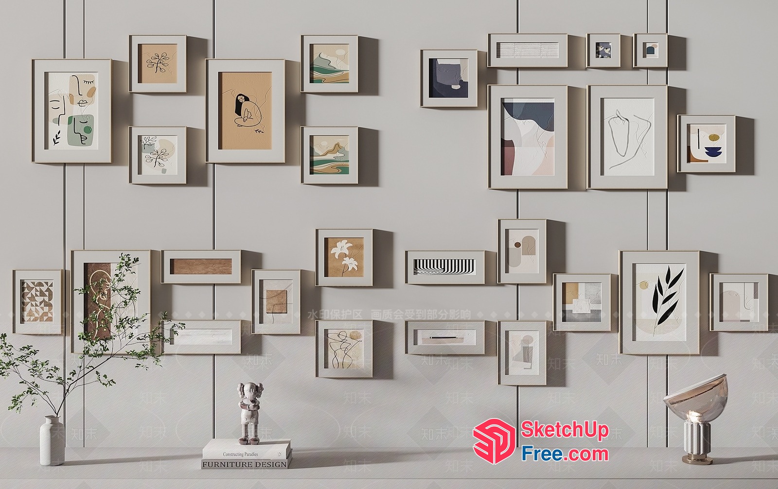 Minimalist Art Gallery Collection 3D SketchUp File