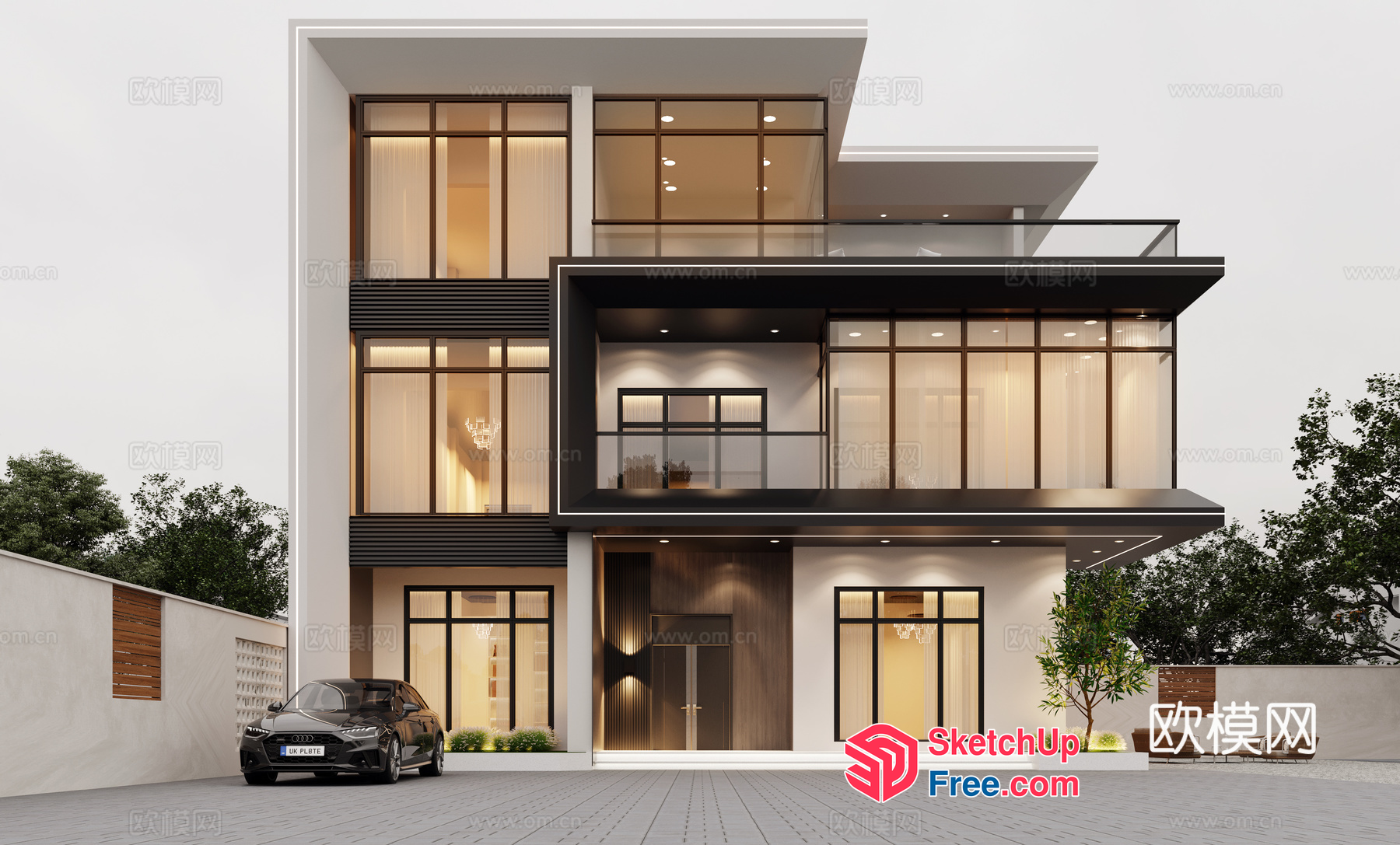 Modern Contemporary Villa Exterior Design 3D SketchUp File