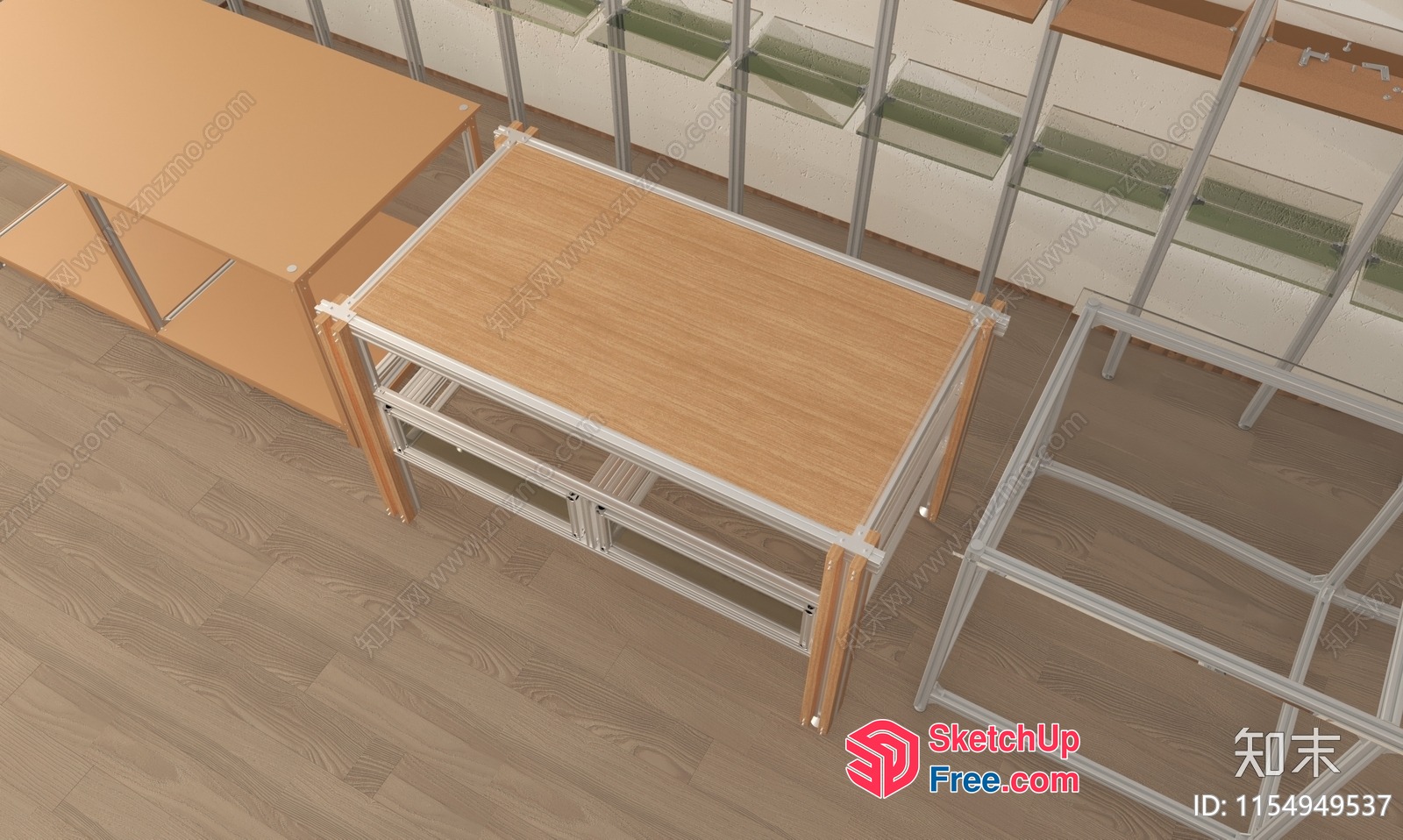 Simple Modern Interior Scene With Various Furniture 3D SketchUp File