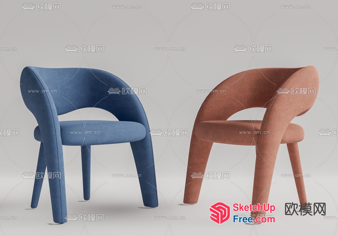 Modern Curved Chair Design 3D SketchUp File
