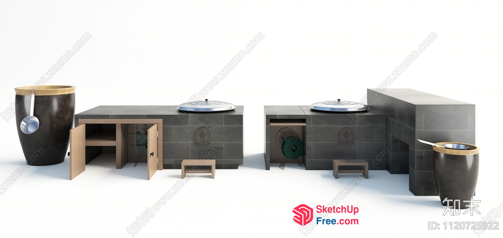 Modern Minimalist Outdoor Furniture Set 3D SketchUp File