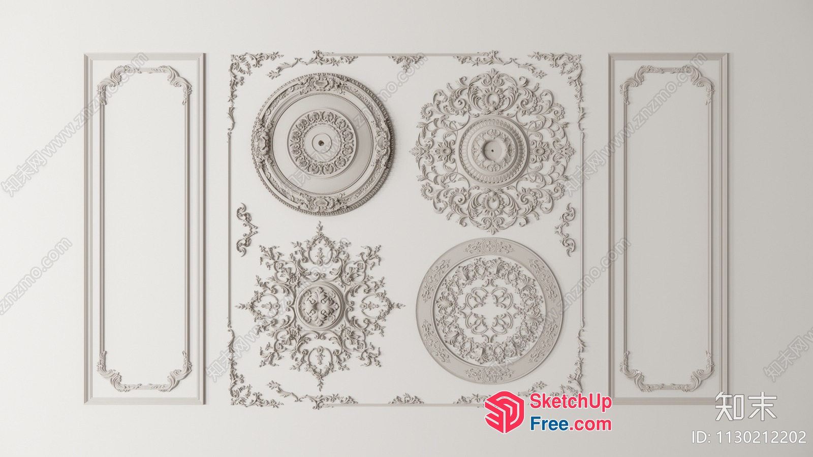 Ornate Ceiling Decorations And Mouldings 3D SketchUp File