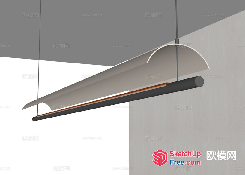 Modern Minimalist Hanging Light Fixture 3D SketchUp File