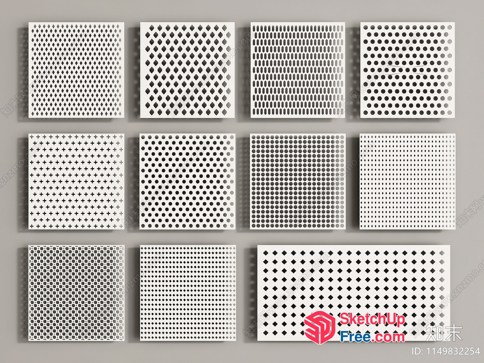 Modern Patterns For Decorative Wall Art 3D SketchUp File