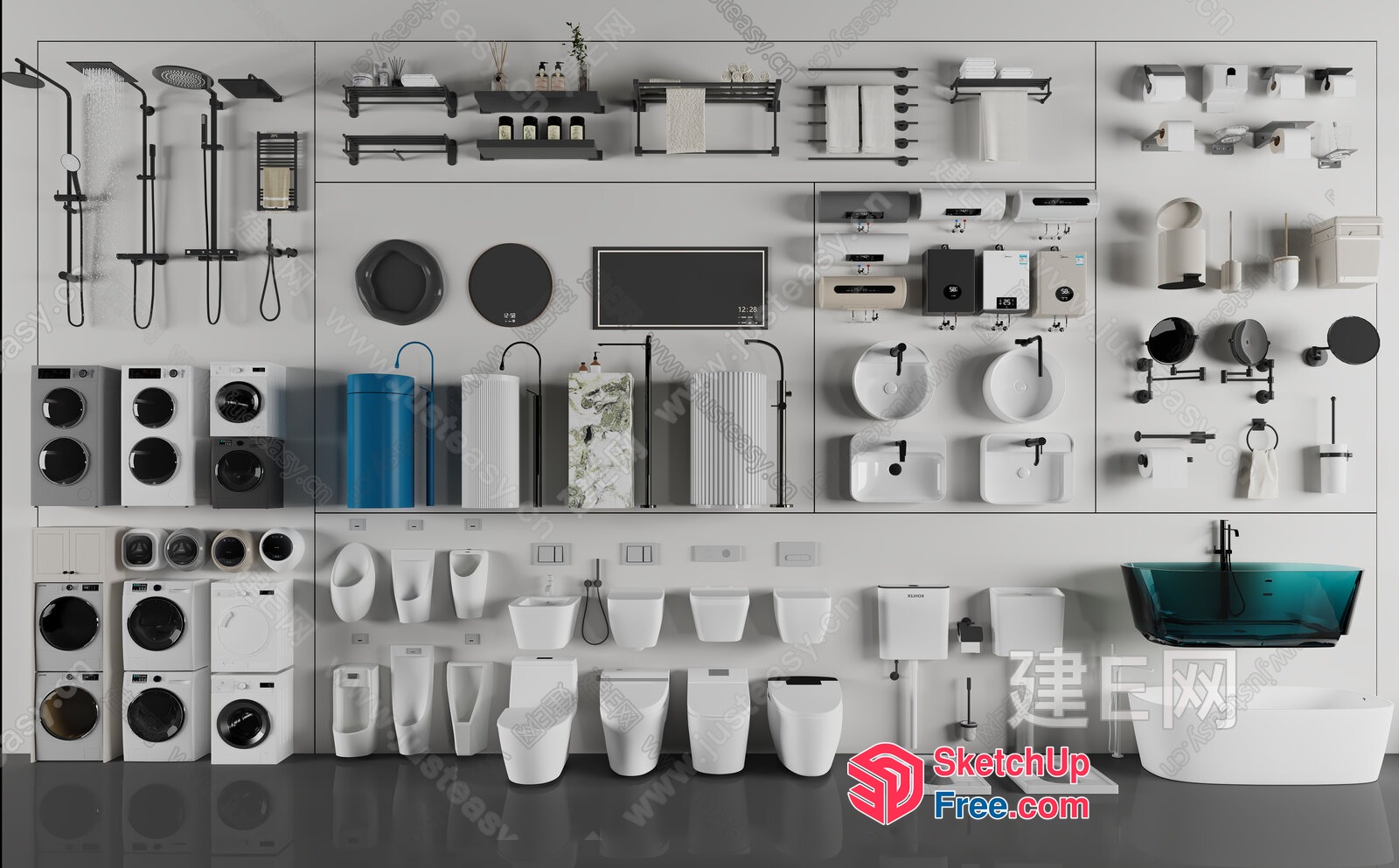 Bathroom Decor And Appliances 3D SketchUp File
