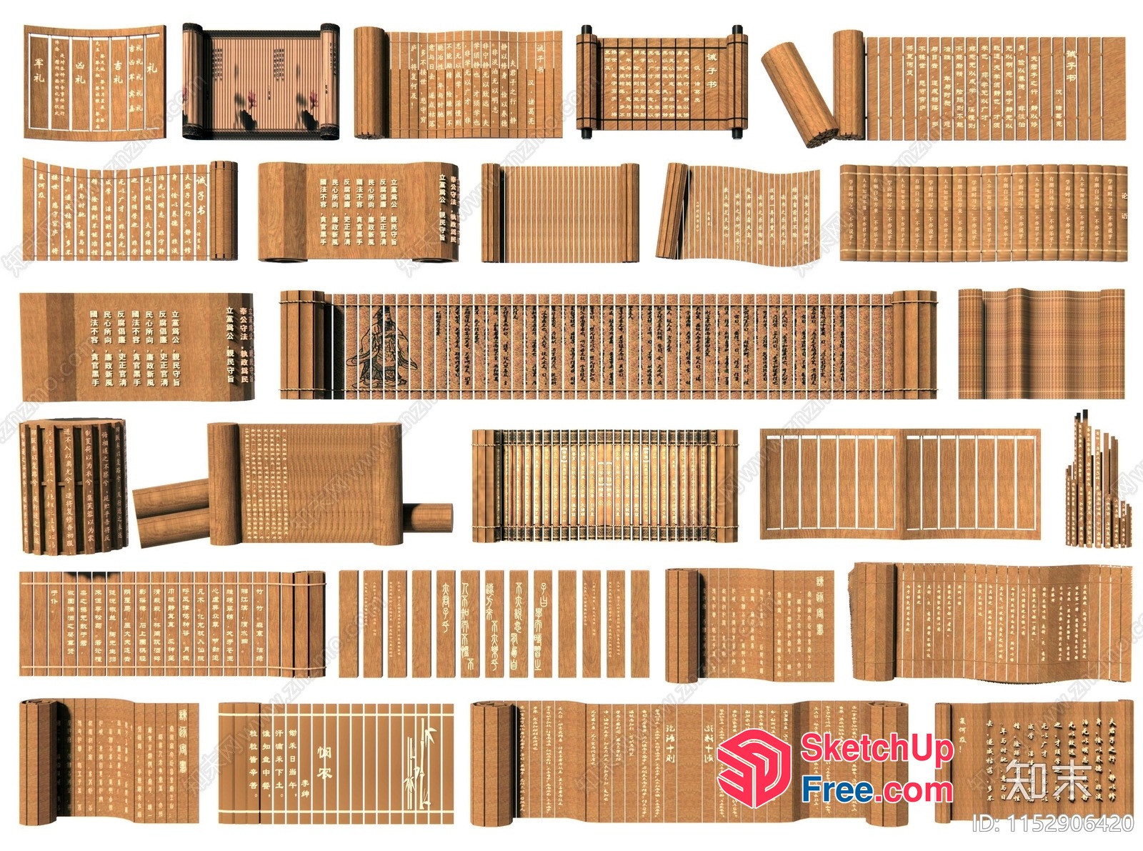 Wooden Furniture And Decorative Items Collection 3D SketchUp File