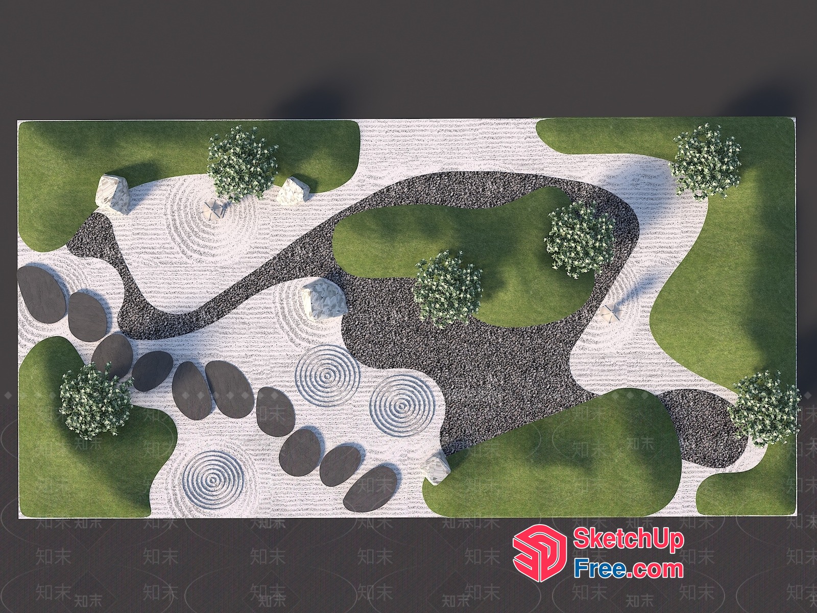 Serene Zen Garden 3D SketchUp File