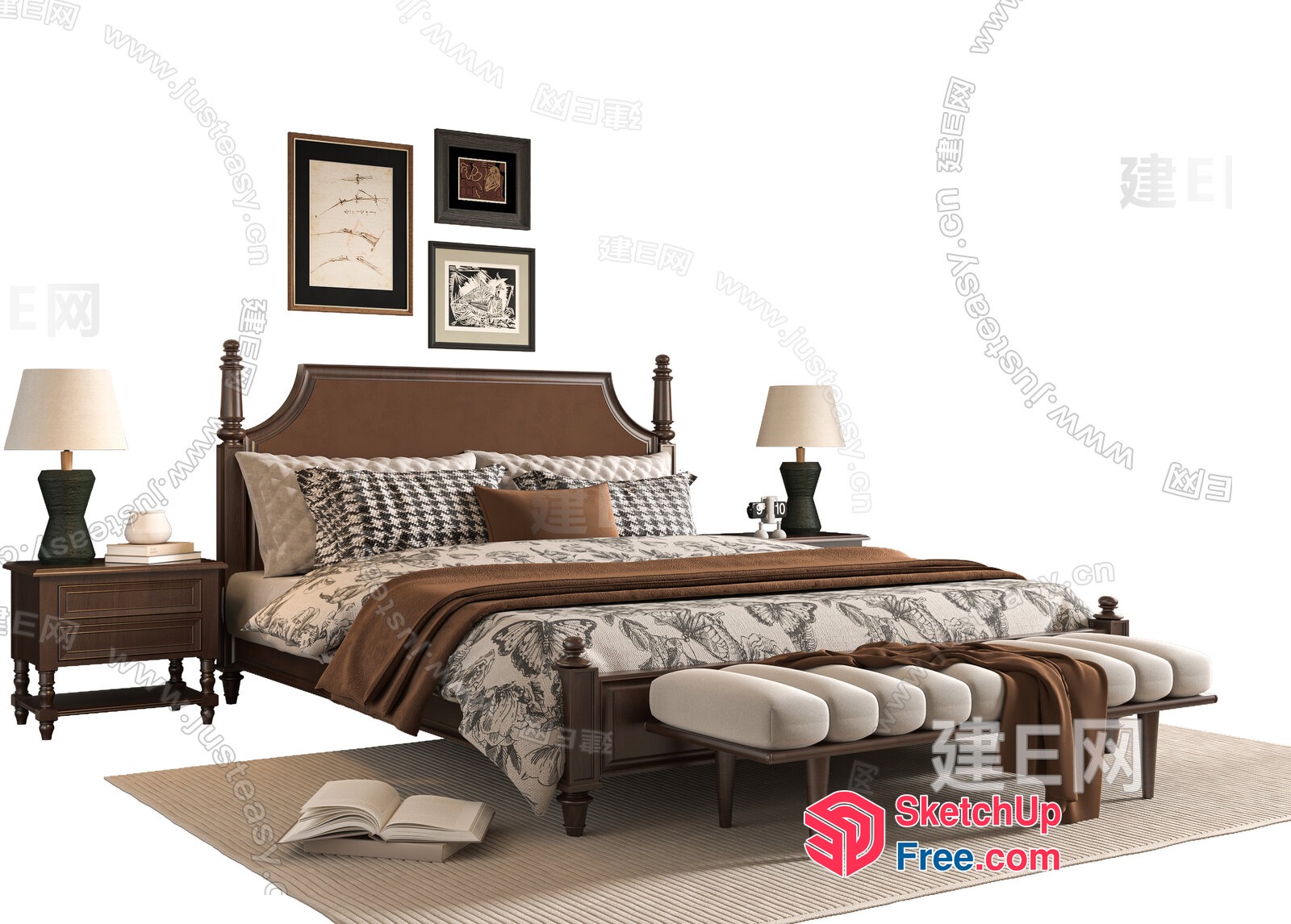Elegant And Comfortable Bedroom Interior Design 3D SketchUp File