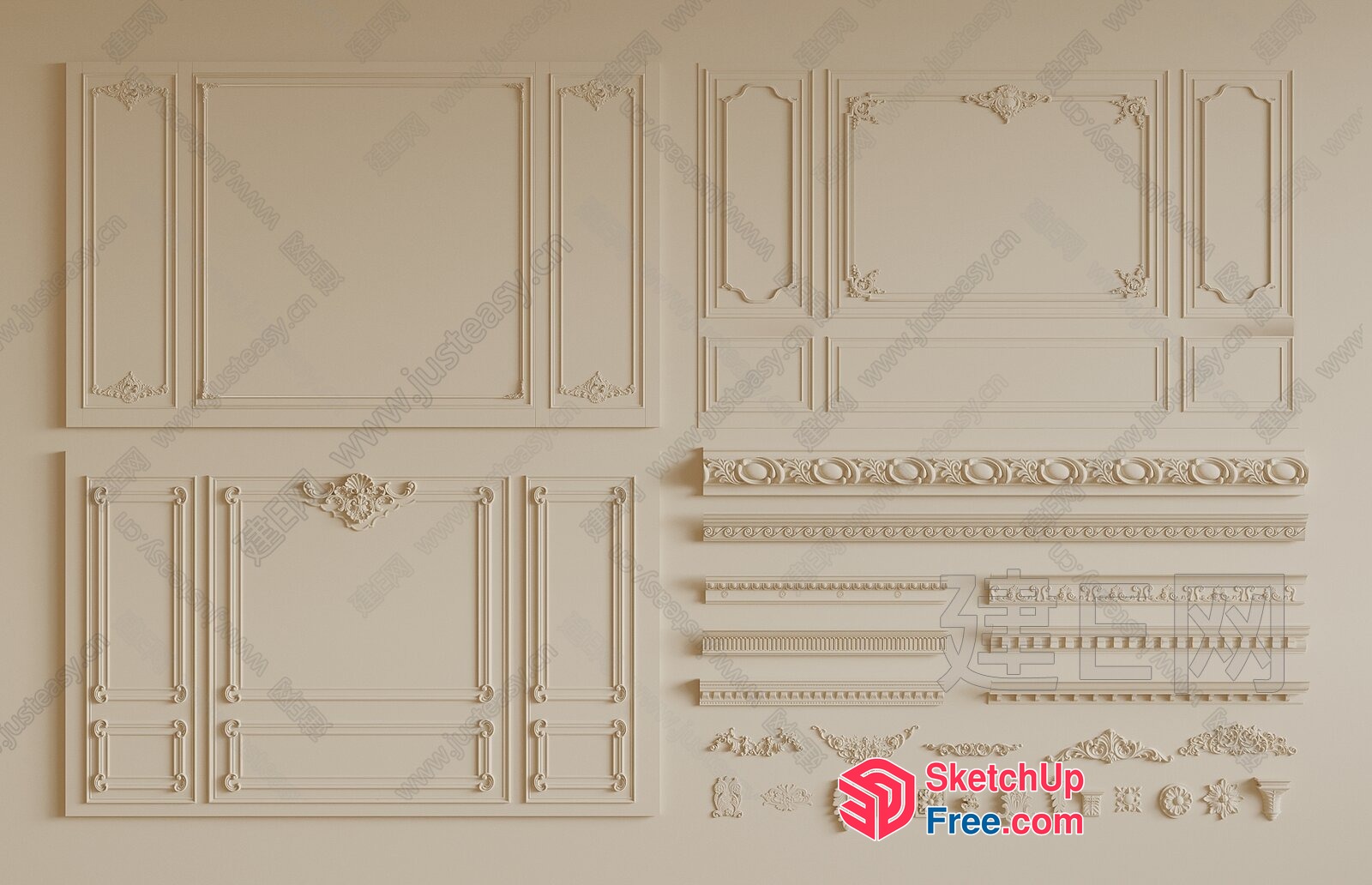 Ornate Architectural Elements Collection 3D SketchUp File
