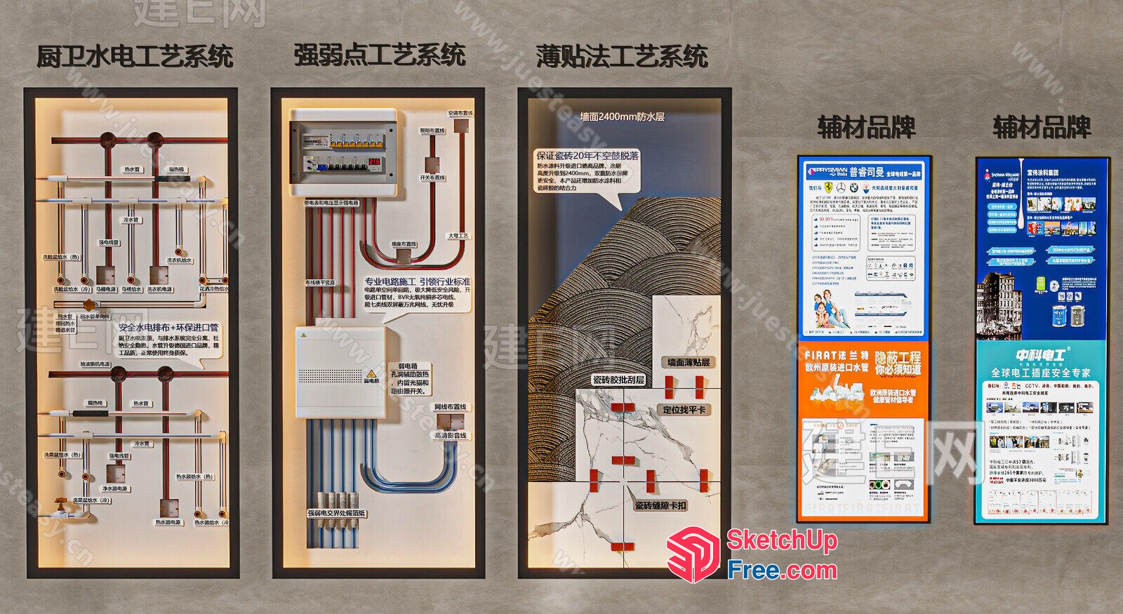 Chinese Advertisement For Plumbing And Electrical Systems 3D SketchUp File