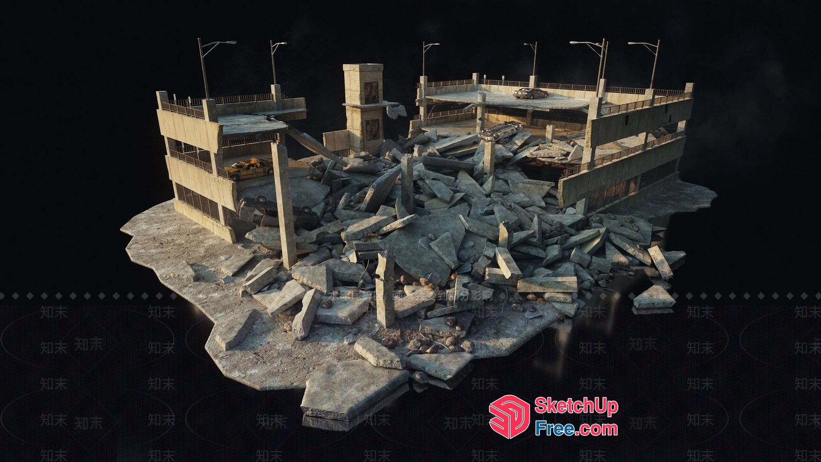 Destroyed Cityscape 3D SketchUp File