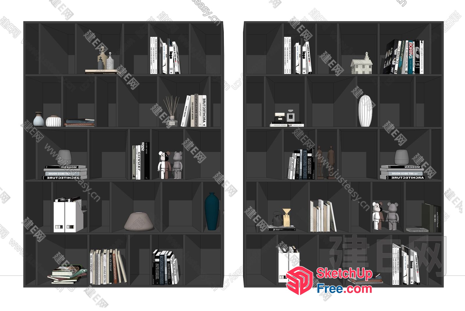 Modern Bookcase Collection 3D SketchUp File