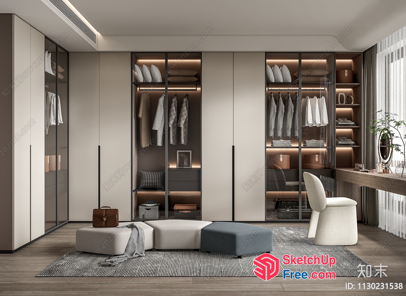 Modern Minimalist Living Room With Sleek Furniture 3D SketchUp File