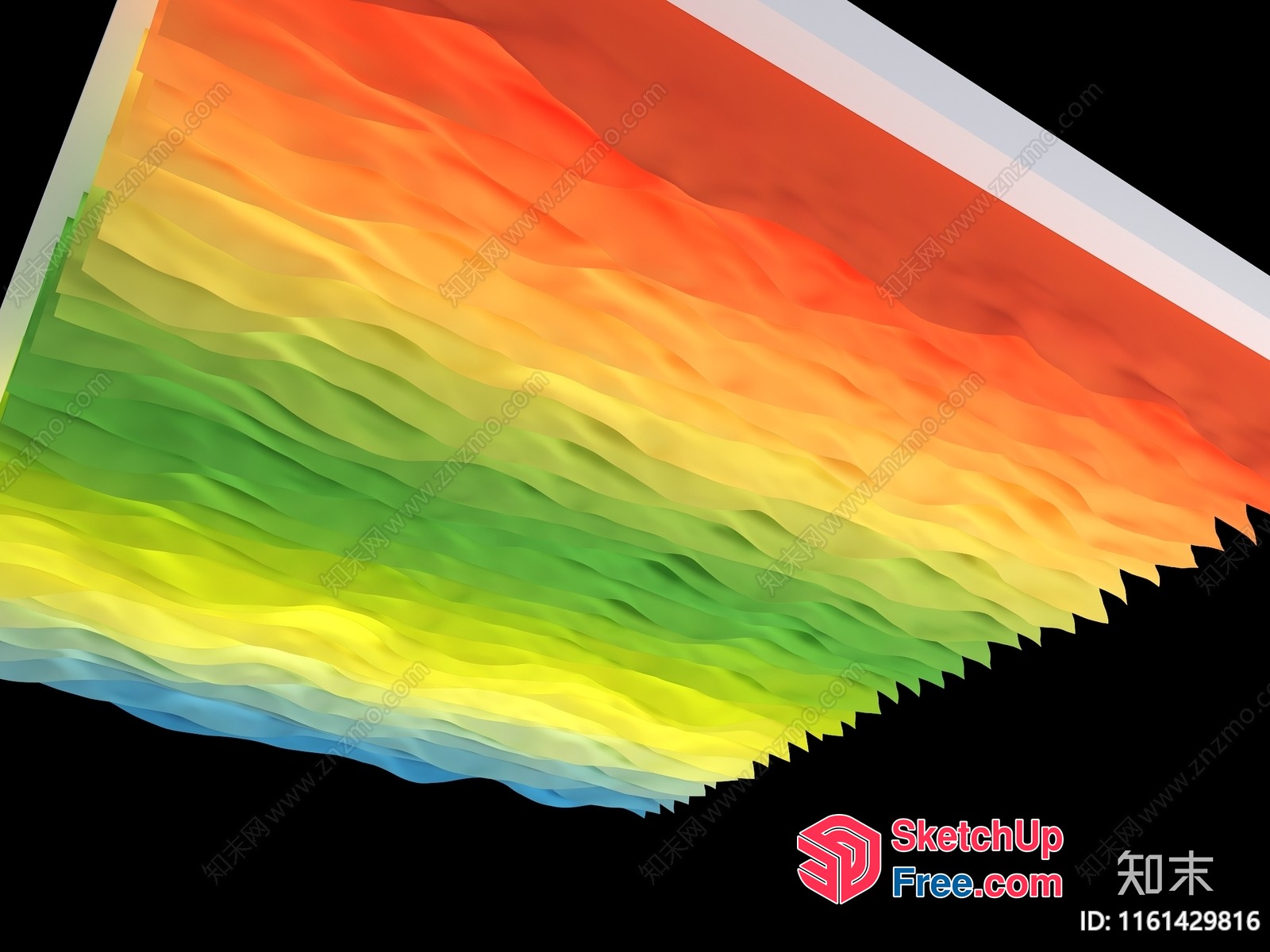 Colorful Layered Landscape 3D SketchUp File