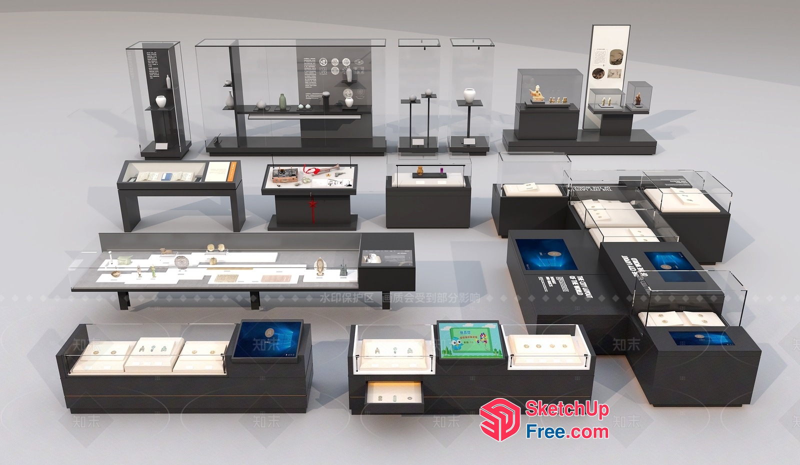 Display Cases For Various Items 3D SketchUp File