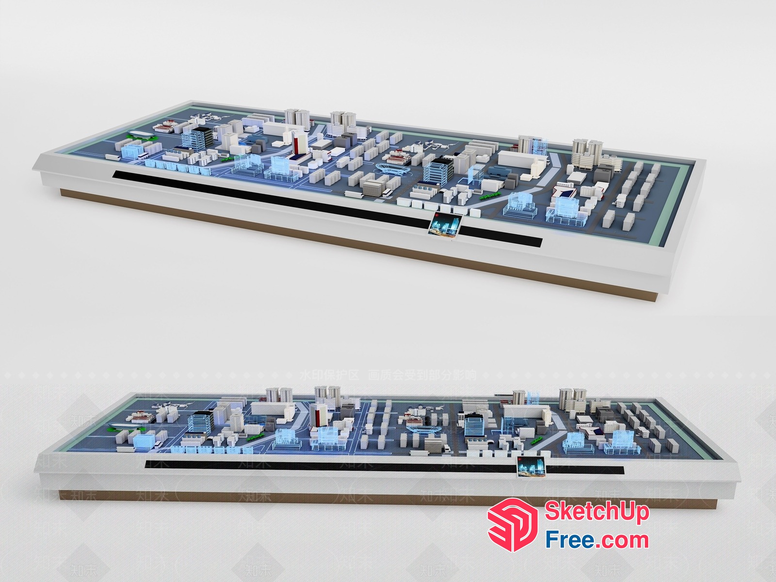 3D Model Of A Commercial Street With Various Buildings And Shops 3D SketchUp File