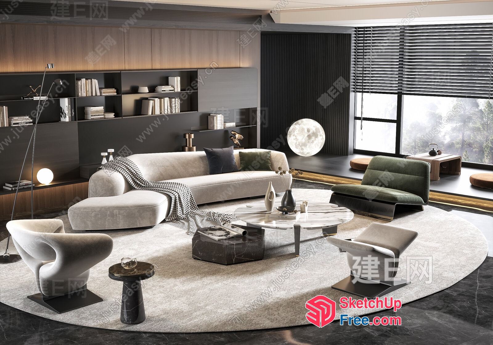 Elegant And Modern Living Room Furniture 3D SketchUp File