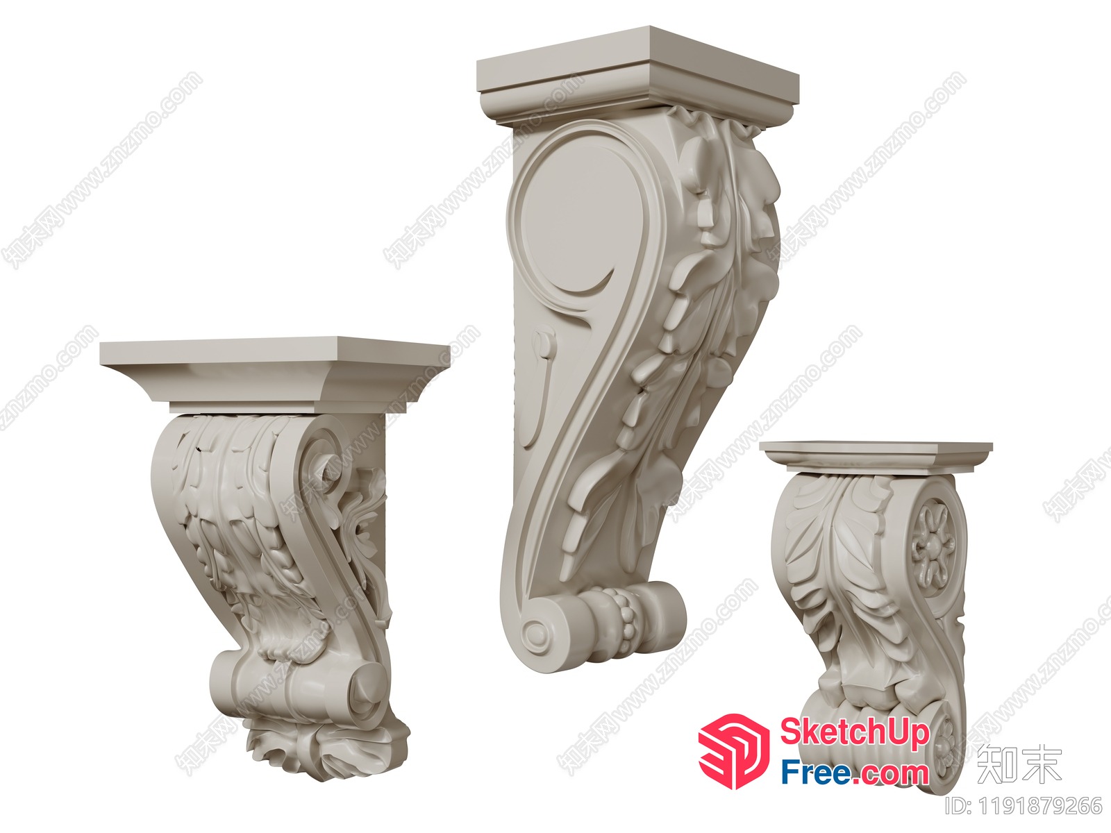 Classic Ornate Pillar Designs 3D SketchUp File