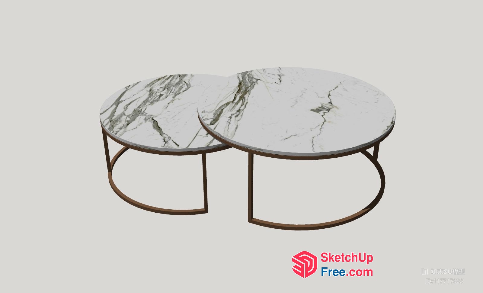 Modern Round Marble Coffee Table Set 3D SketchUp File