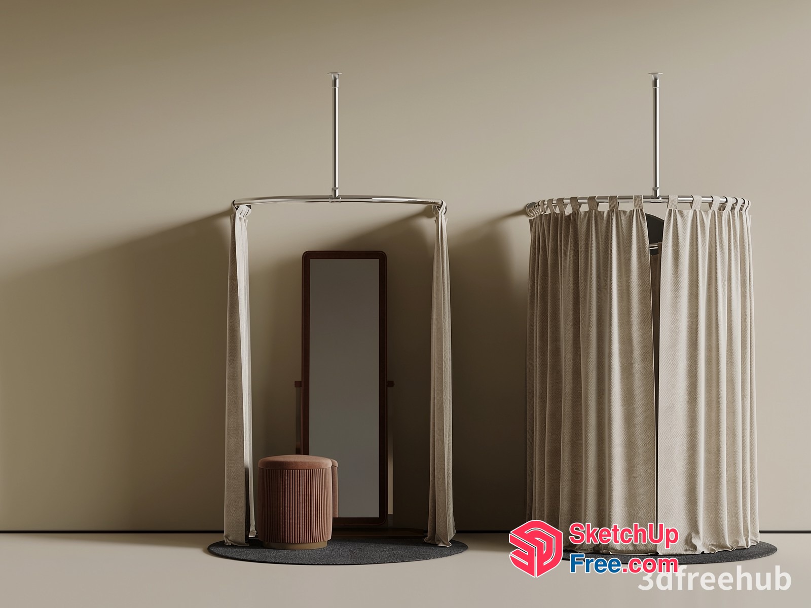 Simple Yet Elegant Minimalist Style Dressing Room 3D SketchUp File