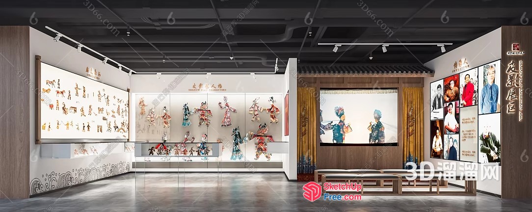 Modern Art Gallery With Exotic Decor And Cultural Displays 3D SketchUp File