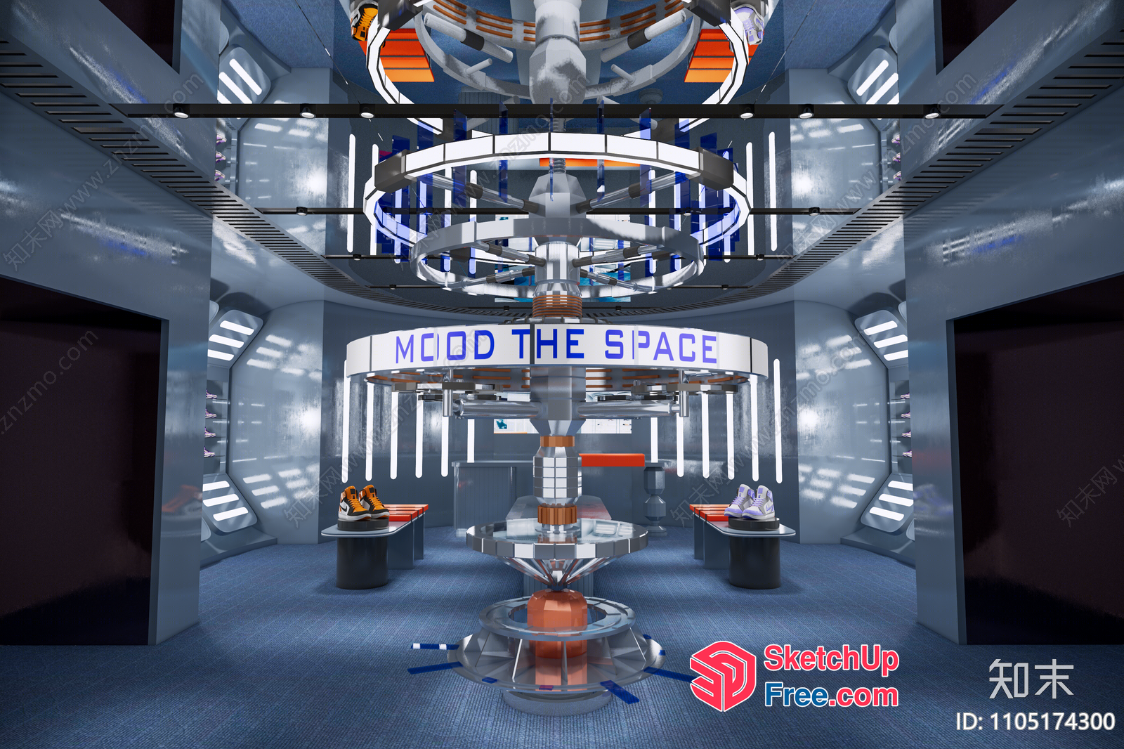 Futuristic Space-Themed Interior Design 3D SketchUp File
