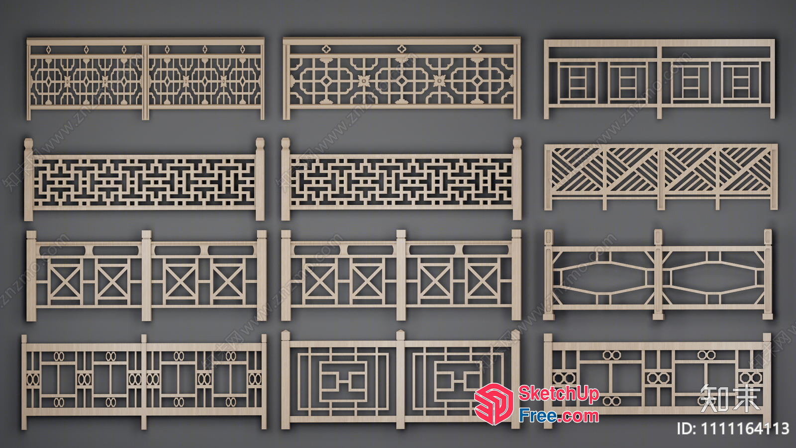 Decorative Railing Designs For Various Styles 3D SketchUp File