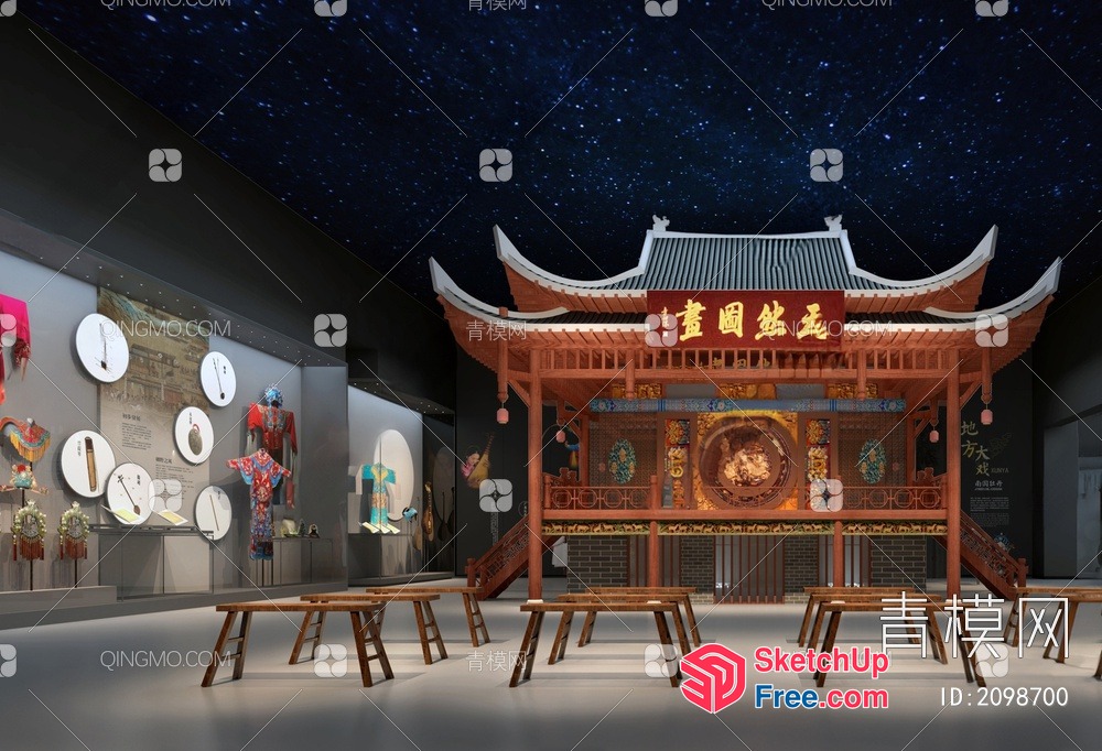 Asian Cultural Center Interior 3D SketchUp File