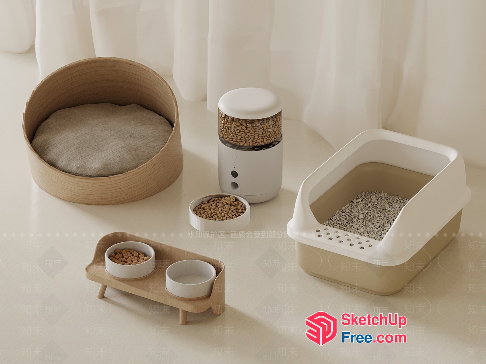 Modern Minimalist Pet Supplies And Furniture 3D SketchUp File
