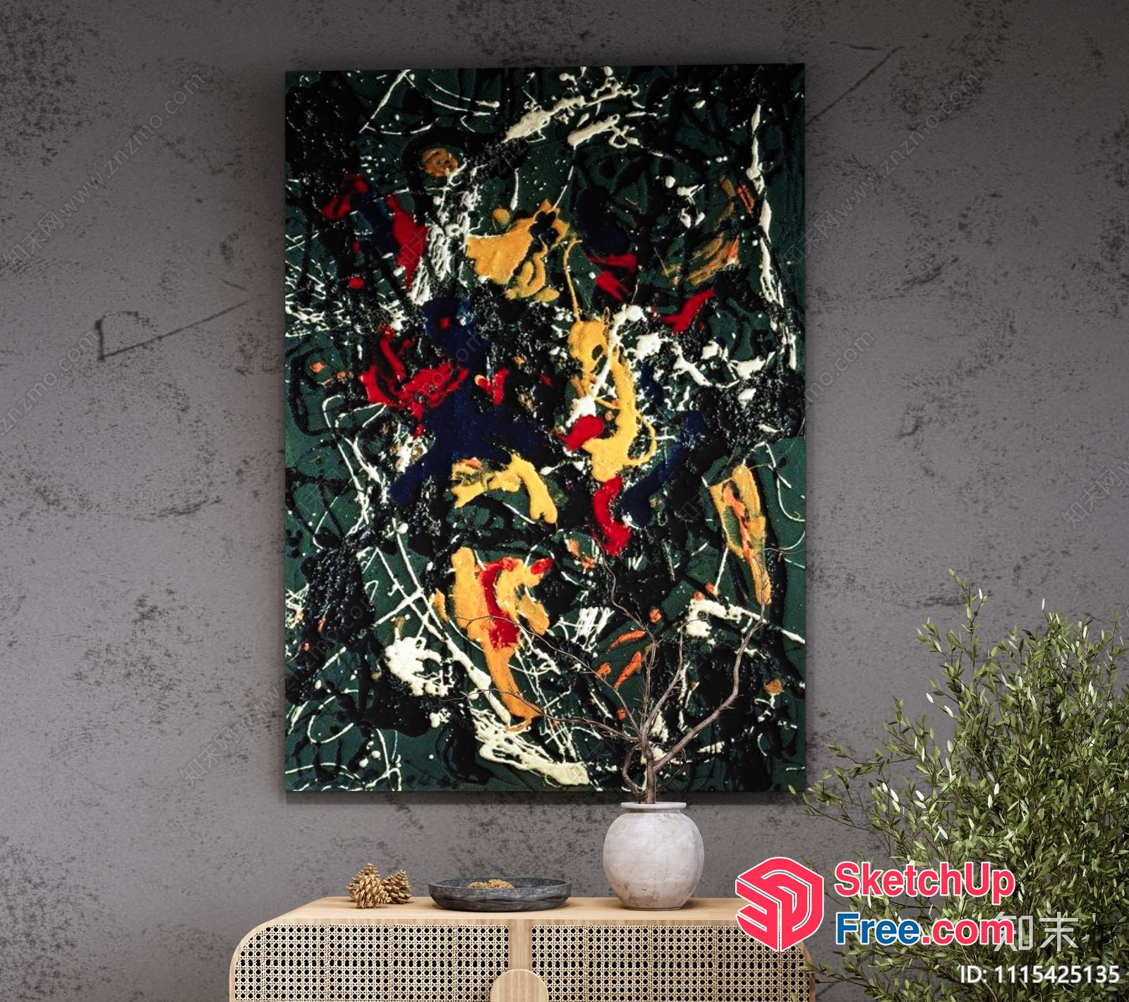 Abstract Artwork With Vibrant Colors And Bold Shapes 3D SketchUp File