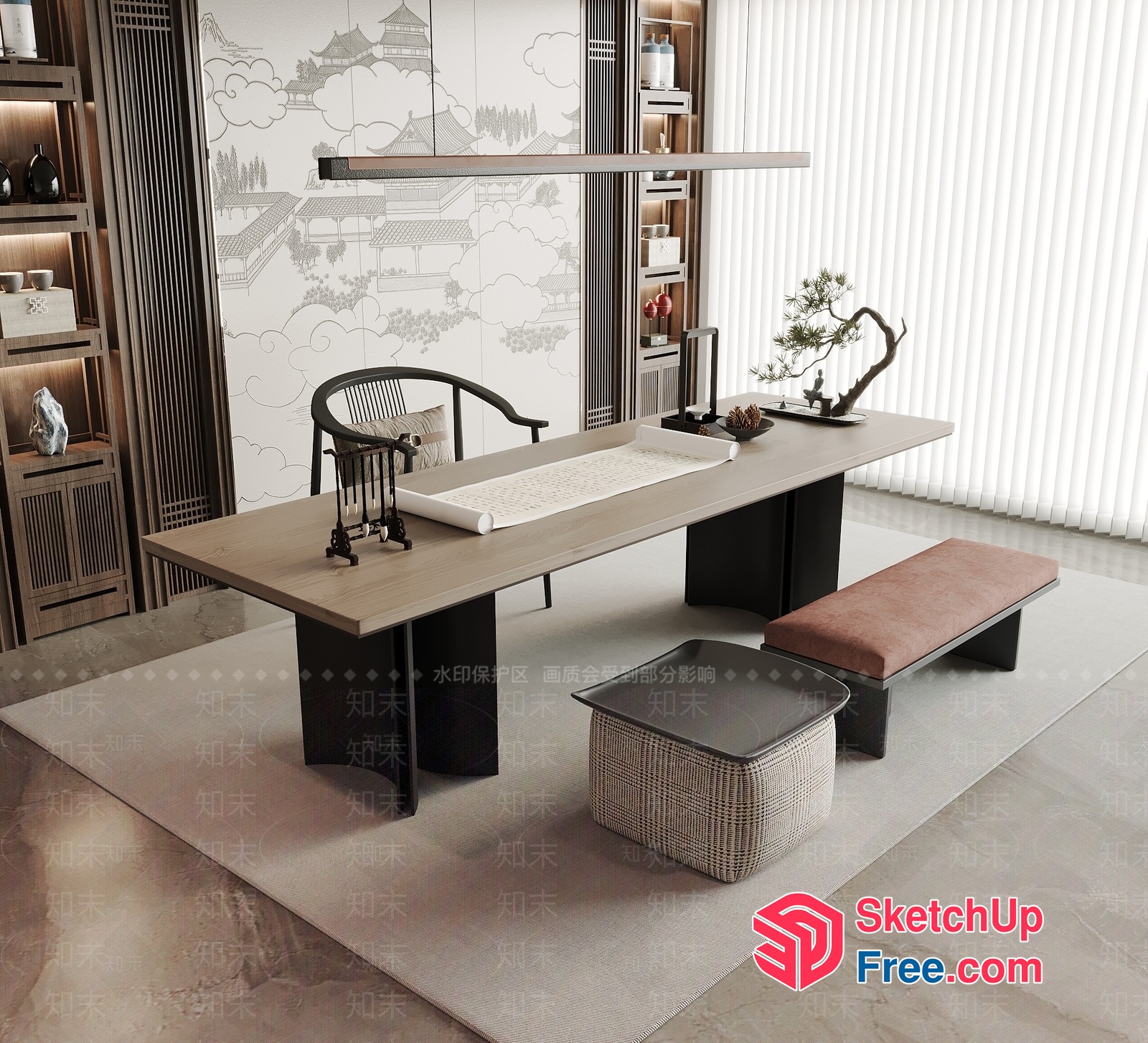 Elegant Japanese-Inspired Home Decor 3D SketchUp File