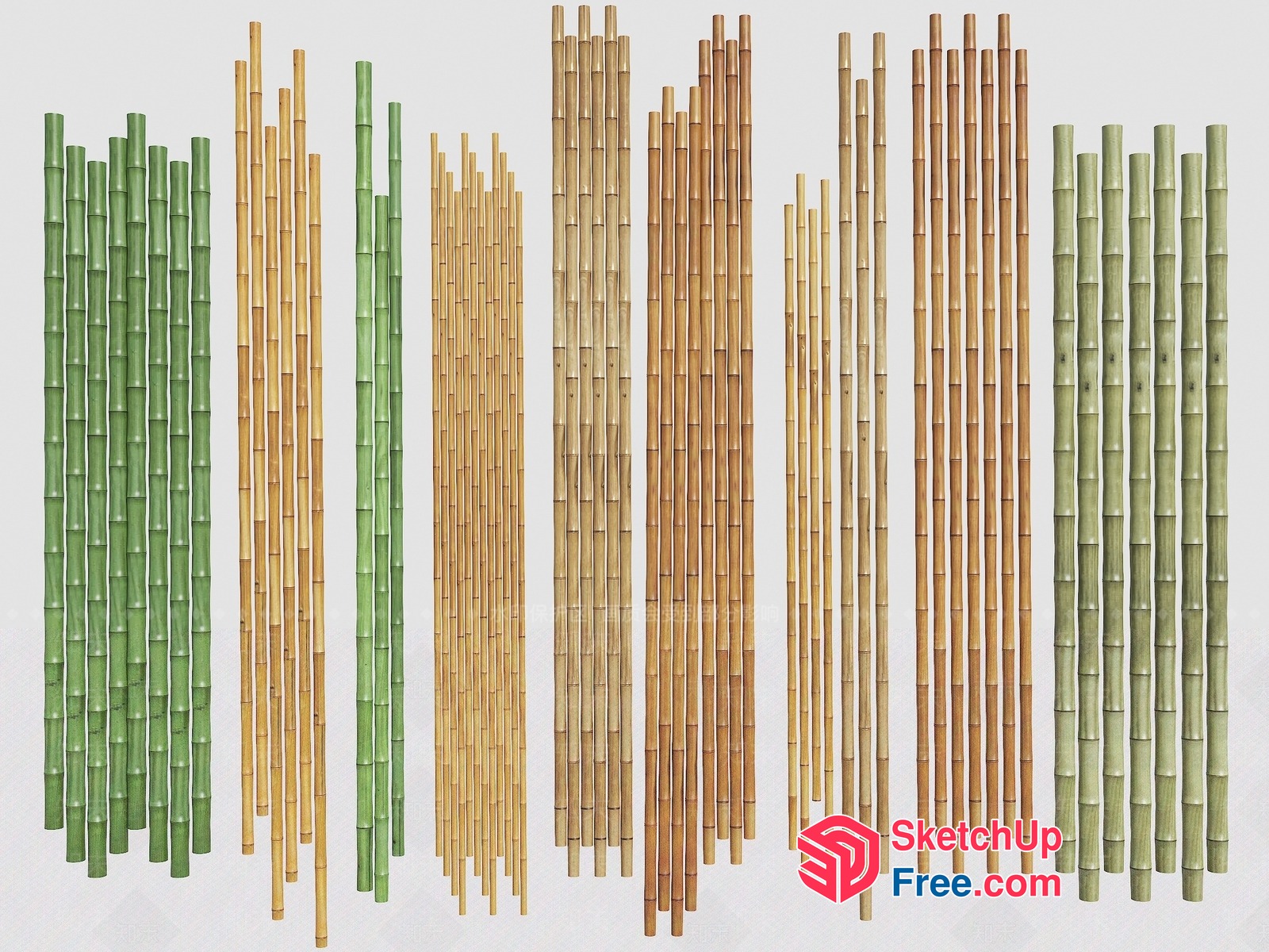 Bamboo Decorative Wall Panels 3D SketchUp File