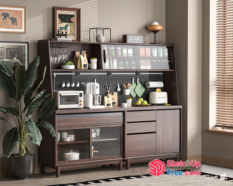 Modern Kitchen Storage And Preparation Space 3D SketchUp File