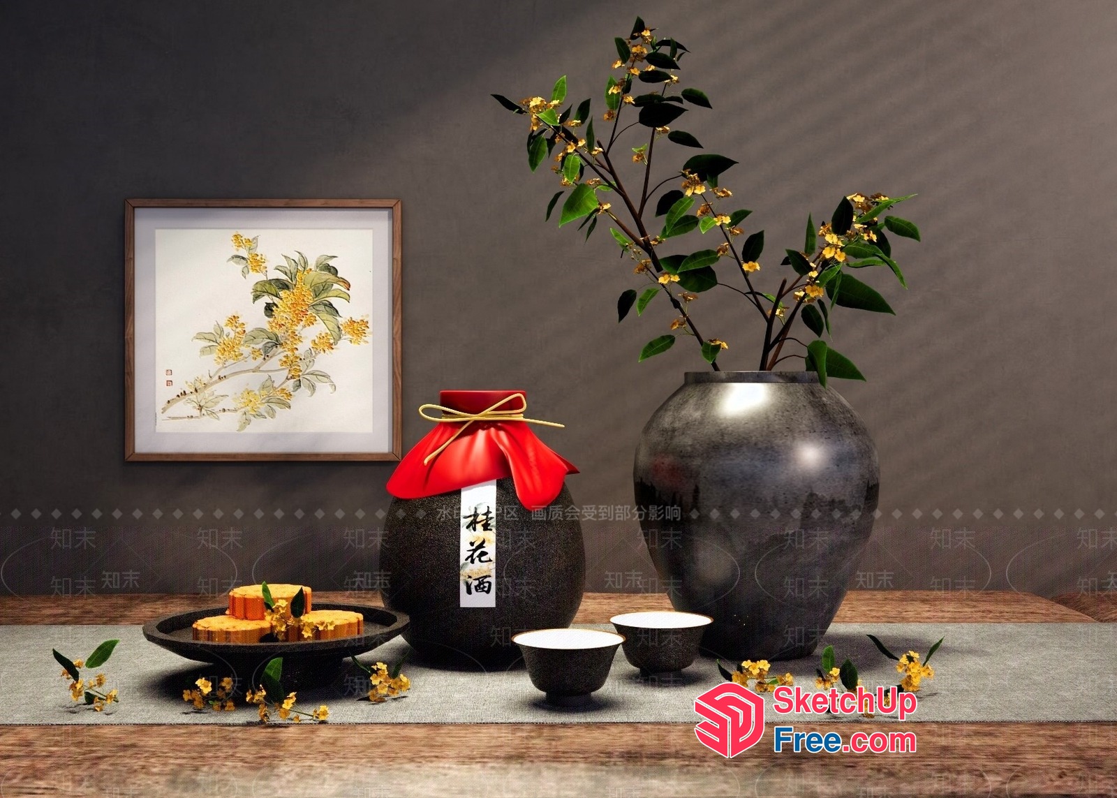 Oriental Decorative Still Life 3D SketchUp File