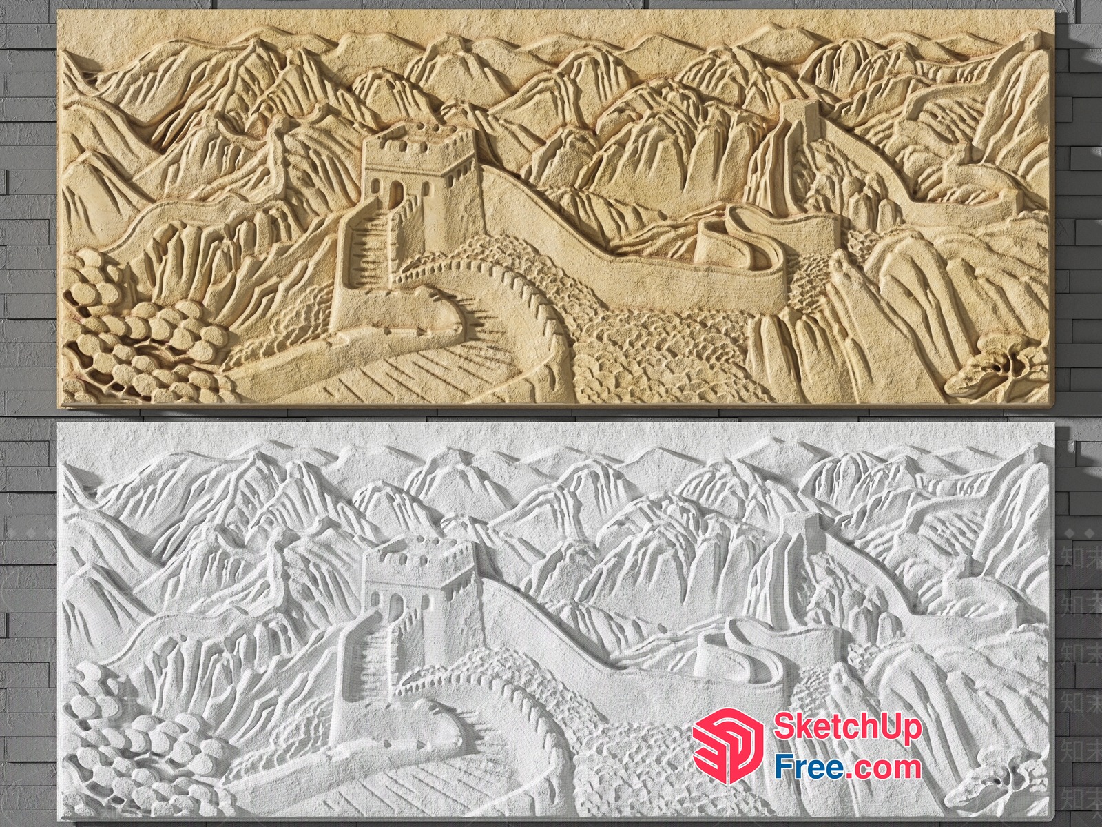 Ancient Chinese Architecture Carved In Sand 3D SketchUp File