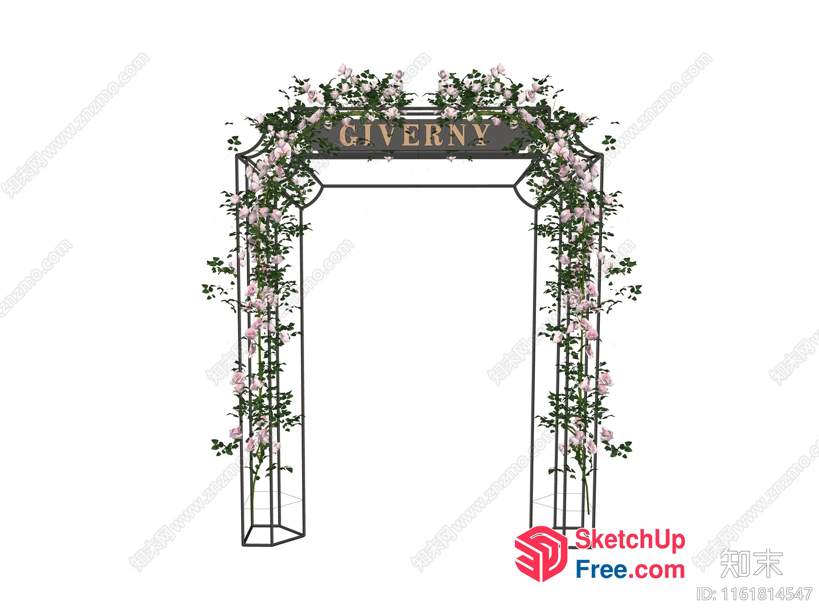 Elegant Floral Frame Entrance 3D SketchUp File