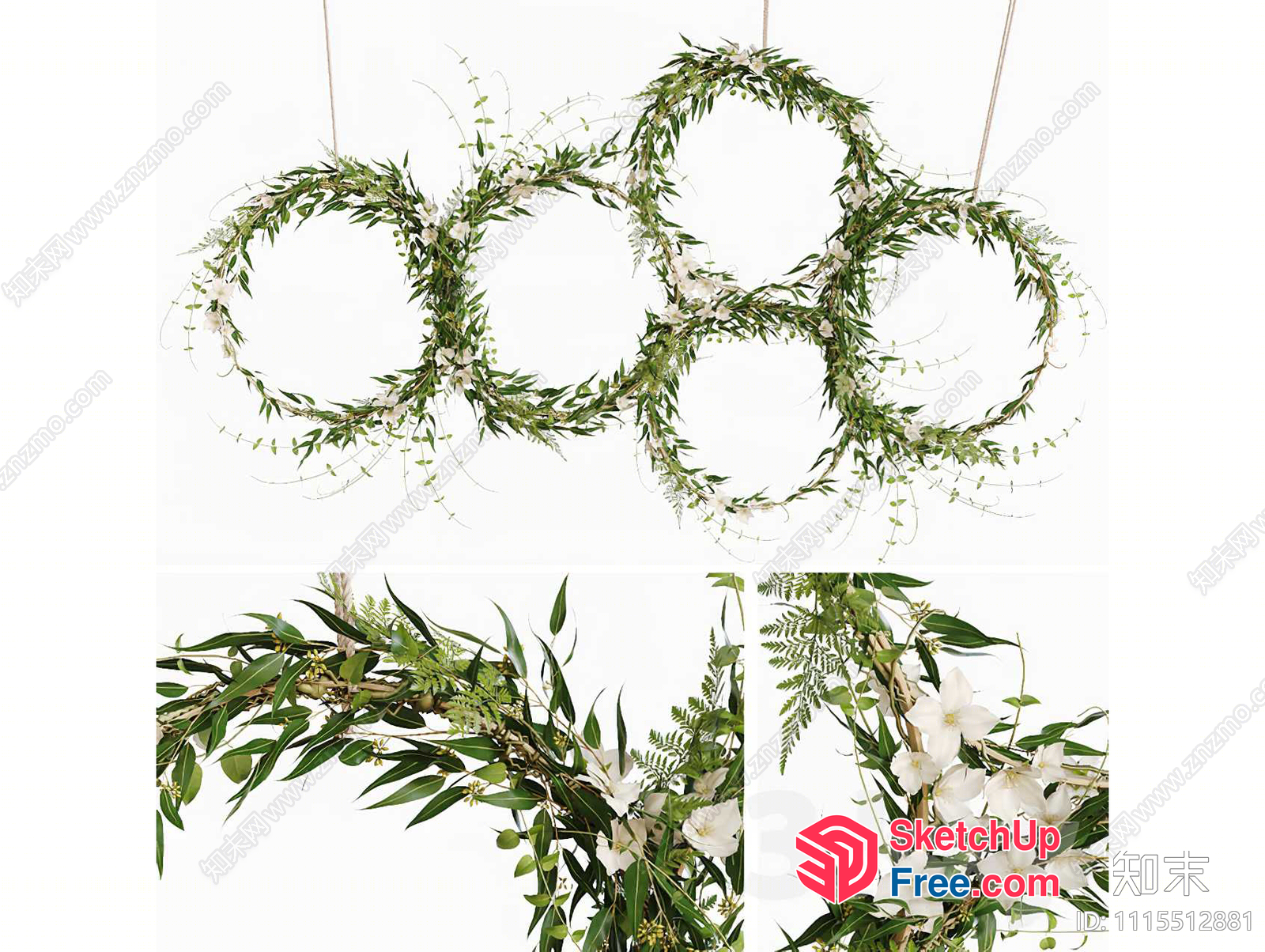 Greenery Wreaths And Floral Arrangement 3D SketchUp File