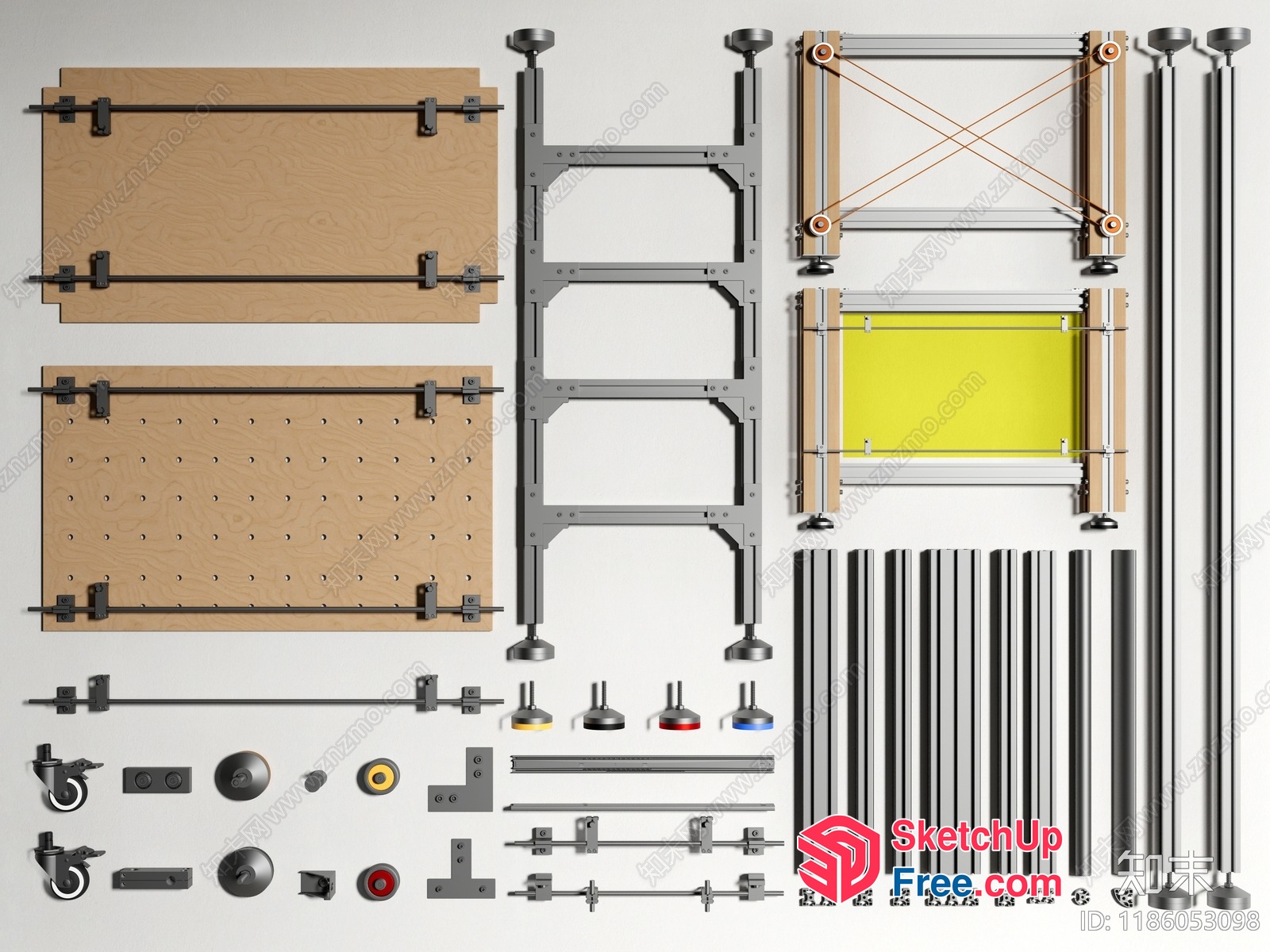 Various Hardware Components 3D SketchUp File