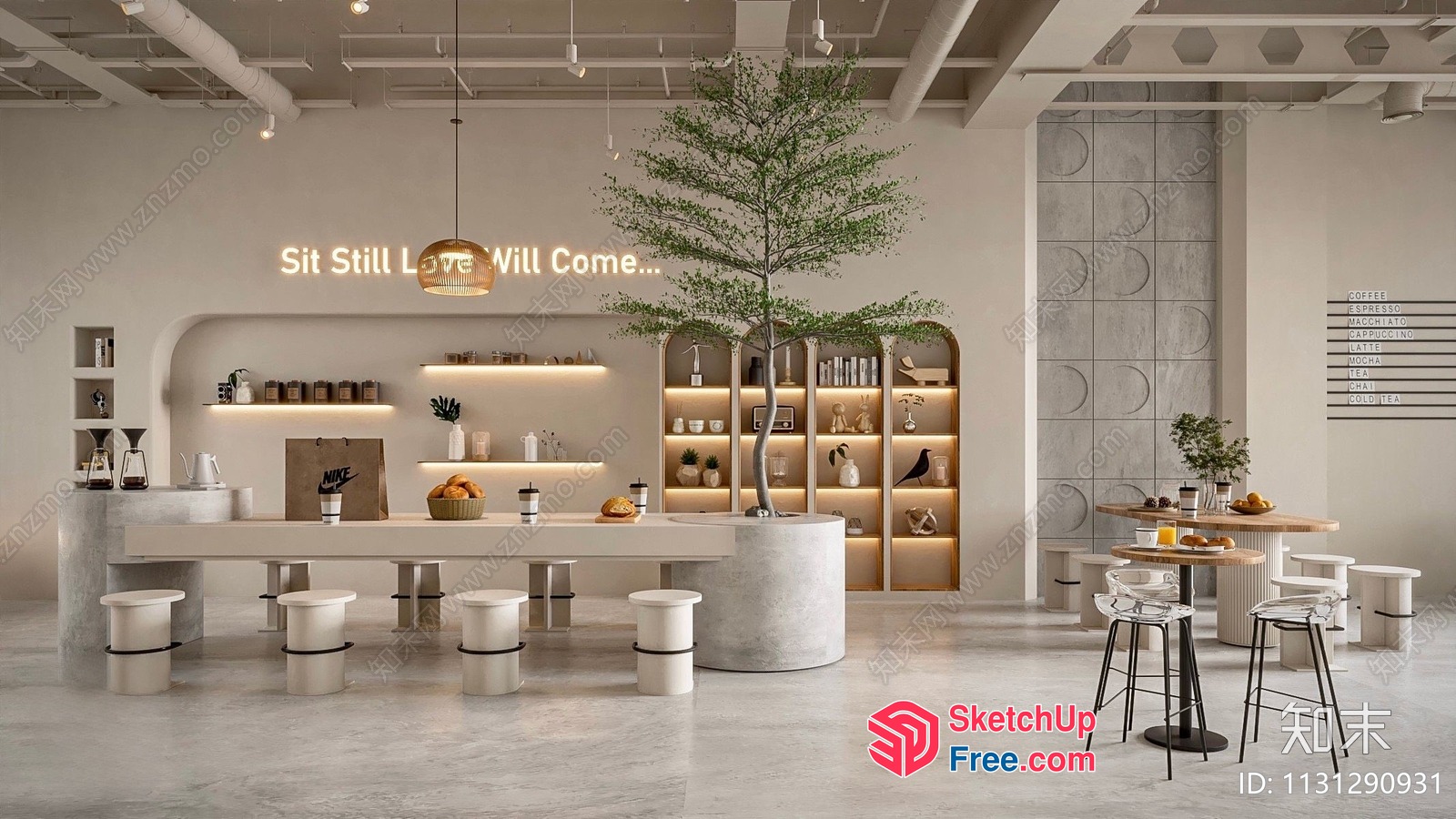 Modern Minimalist Cafe Interior 3D SketchUp File