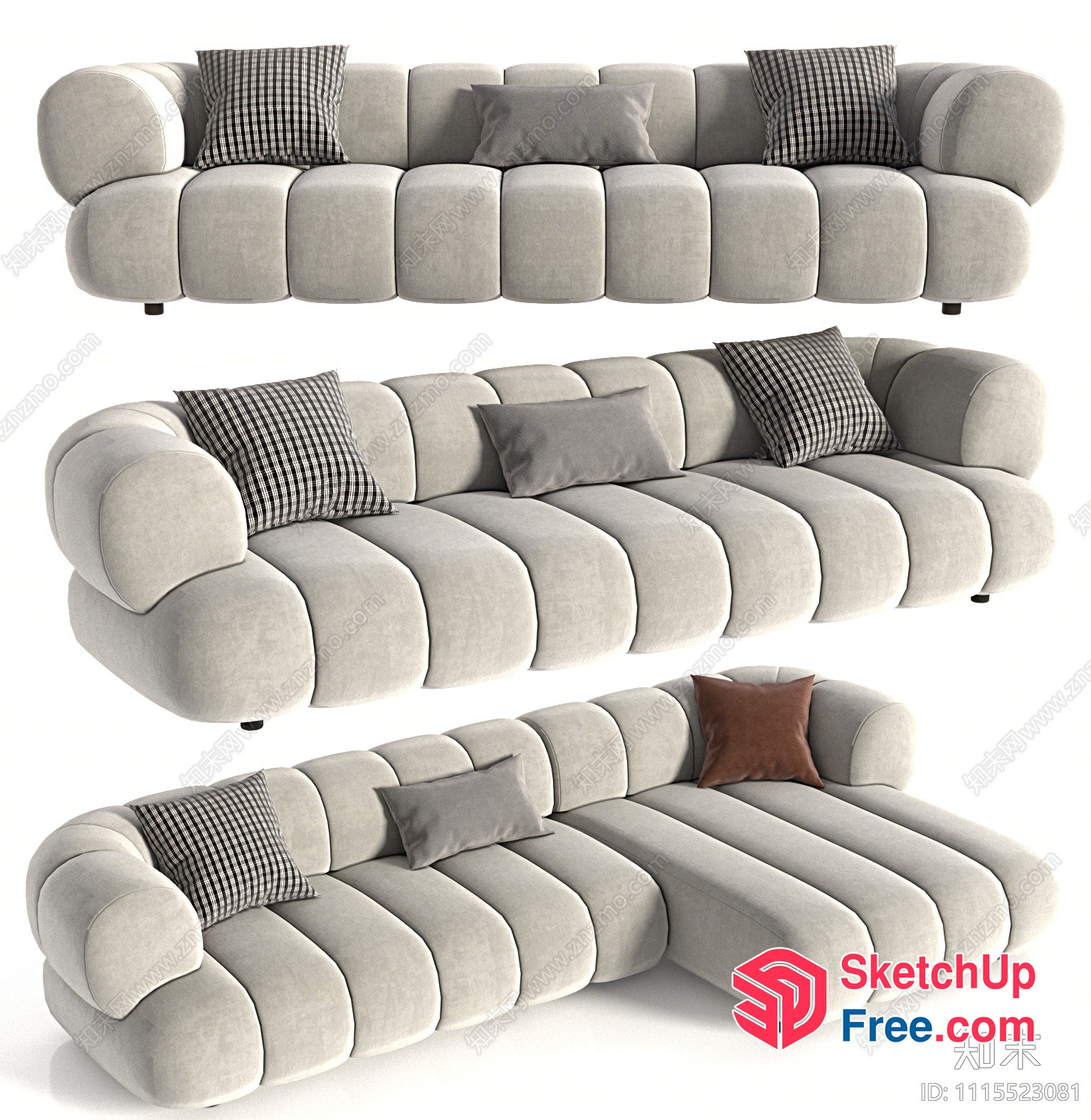 Modern Grey Sofa Collection 3D SketchUp File