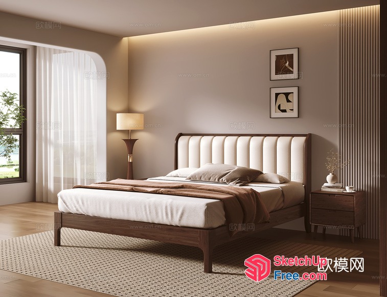 Elegant Modern Bedroom Interior 3D SketchUp File
