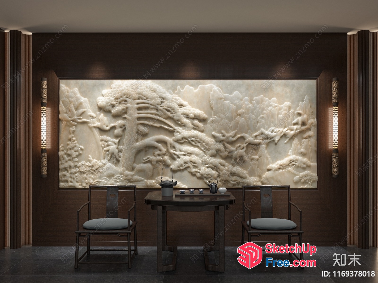 Elegant Carved Wall Art 3D SketchUp File