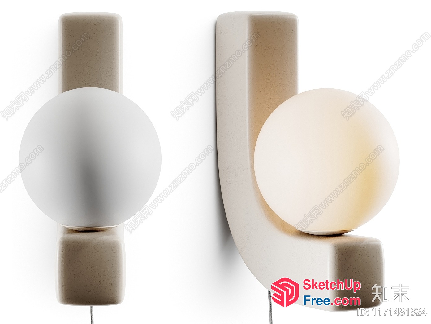 Minimalist Modern Creamy Style Wall Decor 3D SketchUp File
