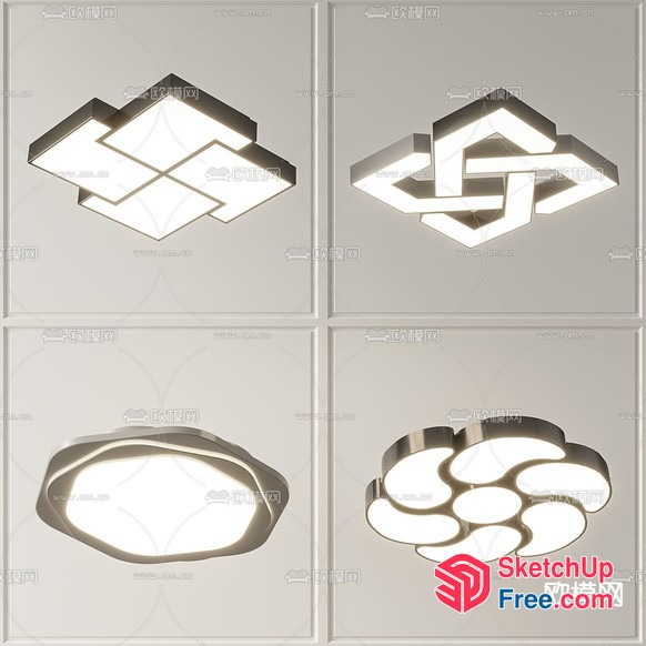 Stylish Modern Led Ceiling Lights 3D SketchUp File