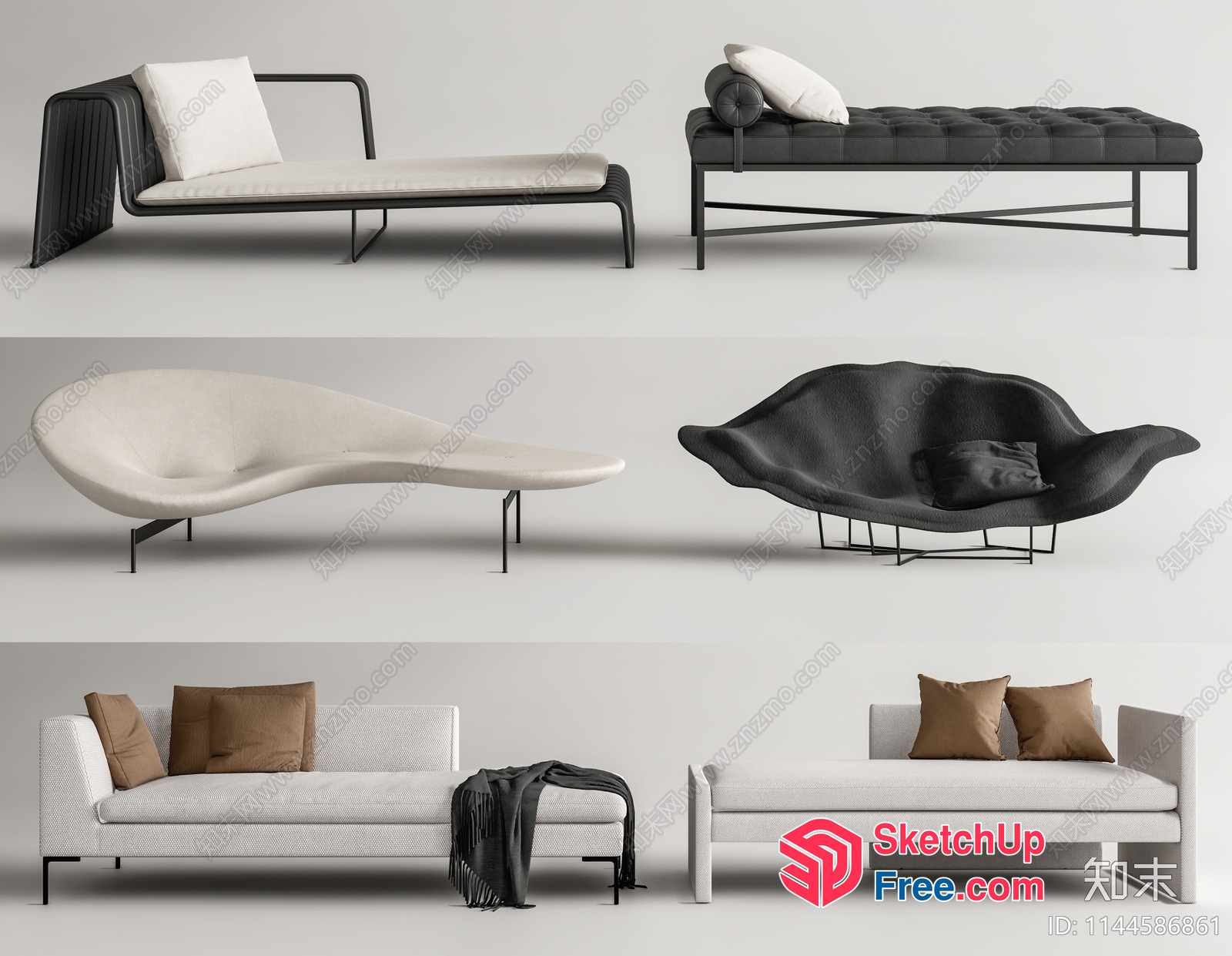 Modern Minimalist Furniture Collection 3D SketchUp File
