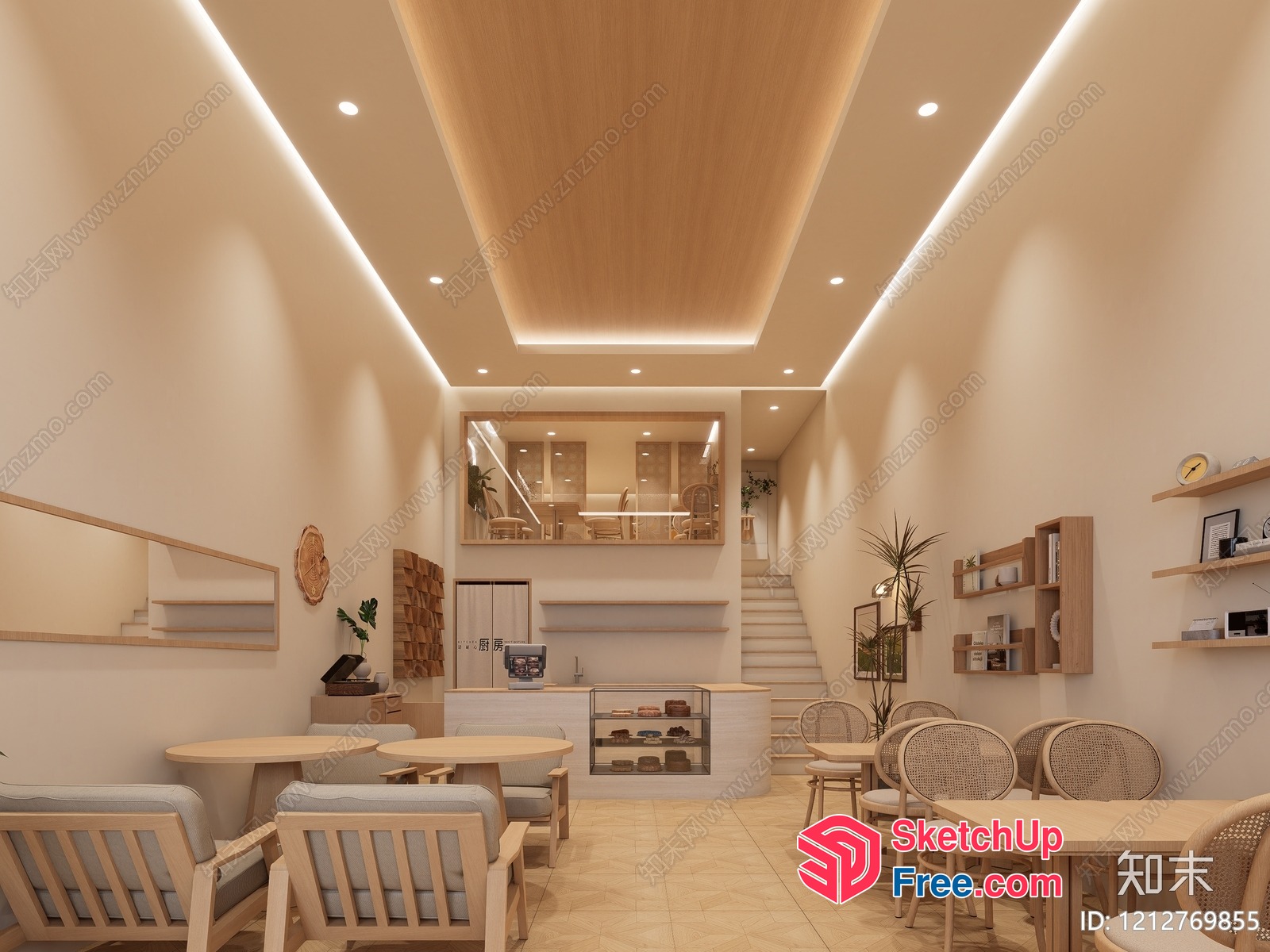 Modern Minimalist Restaurant Interior 3D SketchUp File