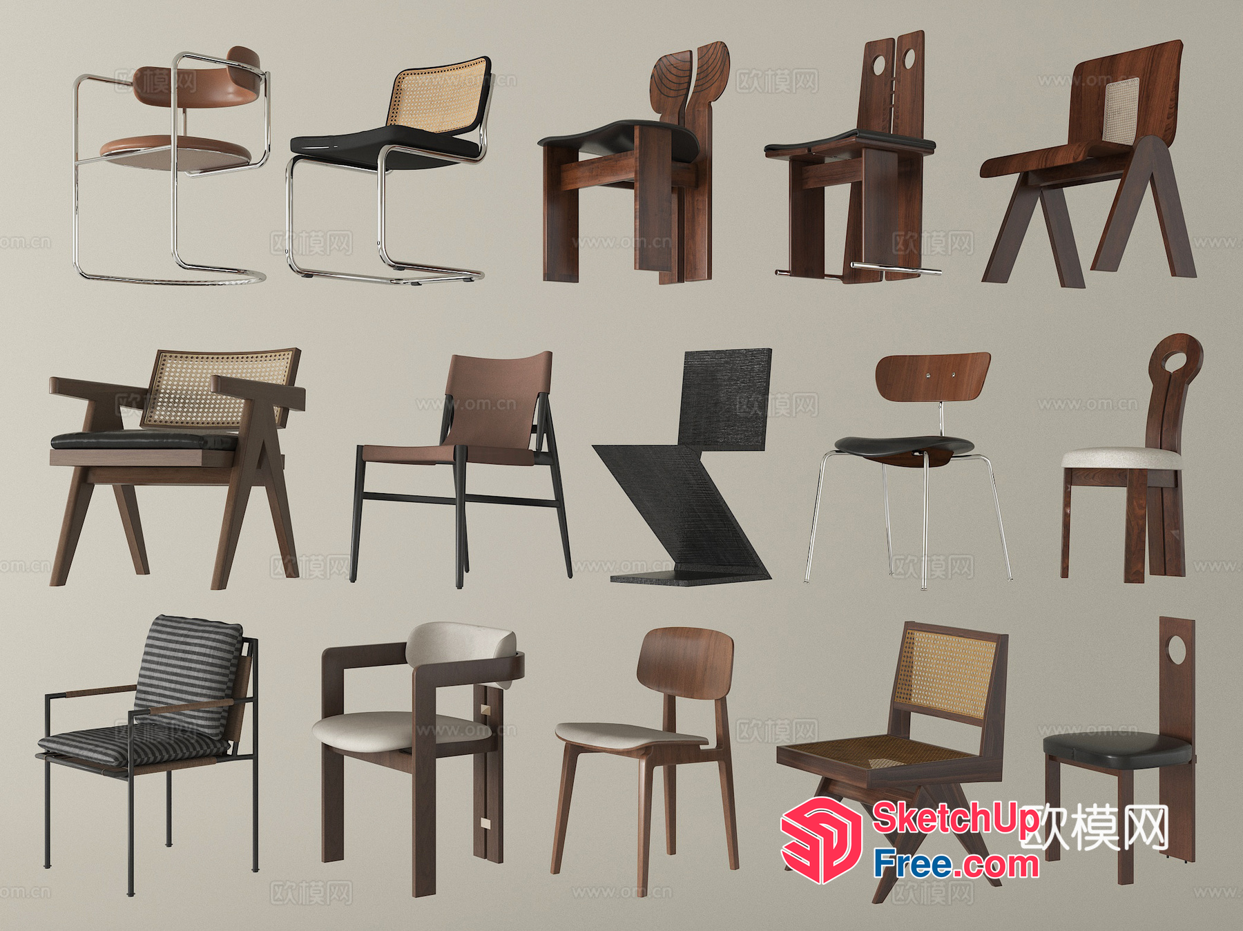 Modern And Traditional Chair Styles 3D SketchUp File