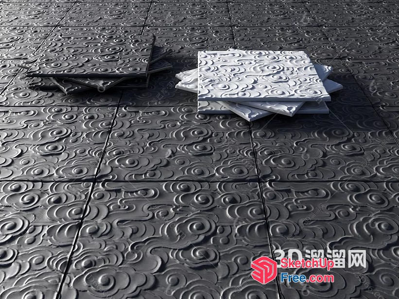 Decorative Ceiling Tiles With Embossed Patterns 3D SketchUp File