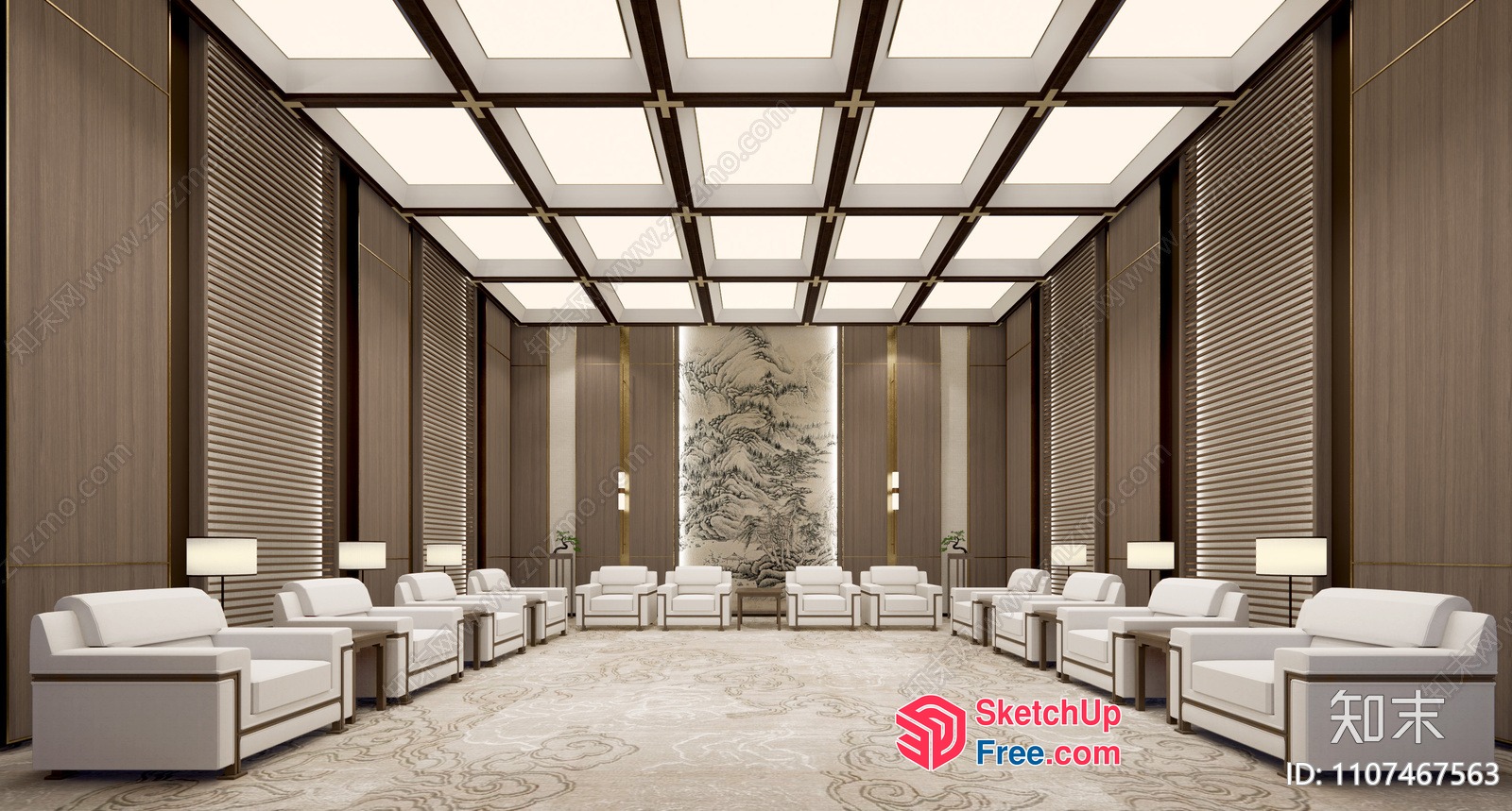 Luxurious Modern Living Room Interior Design 3D SketchUp File